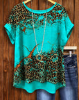 Leopard Splash Dolman Sleeve Tee