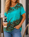 Leopard Splash Dolman Sleeve Tee