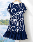 Floral Print Ruffle Hem Dress
