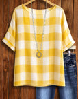 Sunshine Picnic Plaid Tee