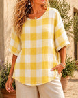 Sunshine Picnic Plaid Tee