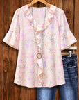 Pastel Garden Ruffle Blouse