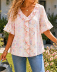 Pastel Garden Ruffle Blouse
