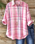 Weekend Blush Plaid Button-Up Shirt