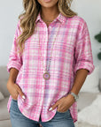 Weekend Blush Plaid Button-Up Shirt