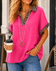 Savannah Chic Leopard Collar Top