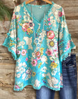 Boho Fringe Trim Floral Tunic