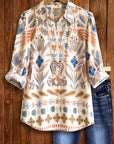 Boho Garden Roll Sleeve Blouse