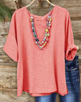 Solid Color Versatile Casual Blouse