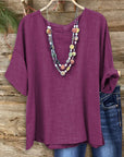 Solid Color Versatile Casual Blouse