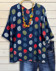 Colorful Polka Dot Casual Blouse
