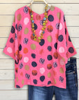 Colorful Polka Dot Casual Blouse
