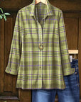 Plaid Charm Button-Up Shirt