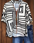 Urban Maze Split Neck Blouse