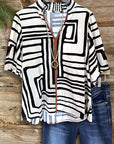 Urban Maze Split Neck Blouse