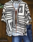 Urban Maze Split Neck Blouse