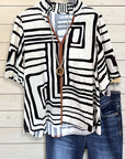 Urban Maze Split Neck Blouse