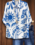 Tropical Nature Print Loose Fit Blouse