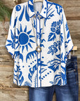 Tropical Nature Print Loose Fit Blouse