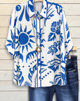 Tropical Nature Print Loose Fit Blouse