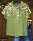 Leopard Gradient Print Top