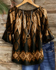 Midnight Ember Off-Shoulder Blouse
