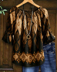 Midnight Ember Off-Shoulder Blouse