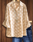Dotted Charm Ruffled Sleeve Shirt