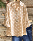 Dotted Charm Ruffled Sleeve Shirt