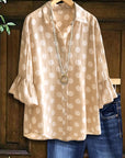 Dotted Charm Ruffled Sleeve Shirt