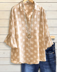 Dotted Charm Ruffled Sleeve Shirt