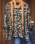 Safari Chic Leopard Print Scarf Top