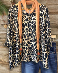 Safari Chic Leopard Print Scarf Top