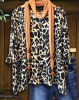 Safari Chic Leopard Print Scarf Top