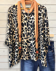Safari Chic Leopard Print Scarf Top