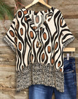 Sahara Rhythm V-Neck Blouse