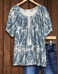 Paisley Print Casual Blouse