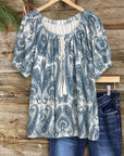 Paisley Print Casual Blouse