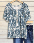 Paisley Print Casual Blouse