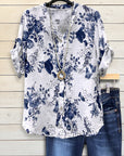Blue Bloom Casual Blouse