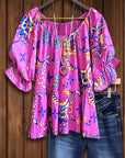 Boho Bloom Peasant Blouse