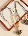 Leopard Heart Pendant Necklace