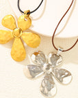 Golden & Silver Bloom Pendant Necklace
