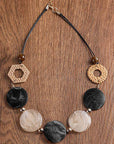 Rattan Acrylic Disc Necklace