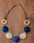 Rattan Acrylic Disc Necklace