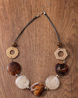 Rattan Acrylic Disc Necklace