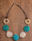 Rattan Acrylic Disc Necklace