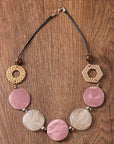 Rattan Acrylic Disc Necklace