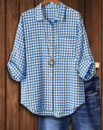 Blue Gingham Button Down Shirt