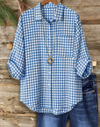 Blue Gingham Button Down Shirt